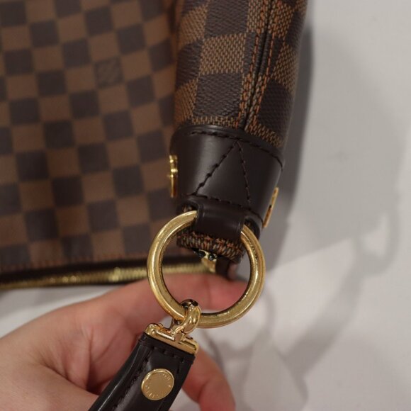 Discontinued Louis Vuitton Duomo Hobo Damier Ebene Red Interior - Picture 6 of 12